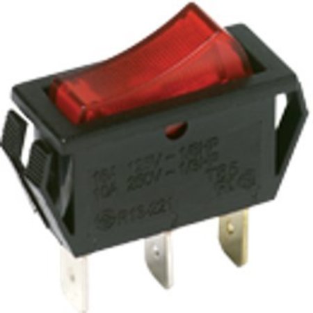 C&K COMPONENTS Rocker Switch, Spst, On-Off, Momentary, Quick Connect Terminal, Illuminated Rocker Actuator, Panel CM102J3RS205QA8